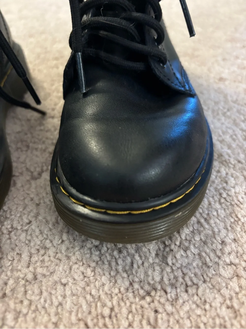 Dr. Martens Junior 1460 Softy T leather lace-up combat boots bin black